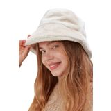 Derikem Peluş Bucket Kadın Balıkçı Şapkası Yumuşak Ve Tüylü Kadın Şapkası Ekru EKRU Standart