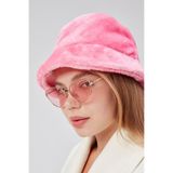 Derikem Peluş Bucket Kadın Balıkçı Şapkası Yumuşak ve Tüylü Kadın Şapkası - Standart - Pembe