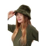 Derikem Peluş Bucket Kadın Balıkçı Şapkası Yumuşak ve Tüylü Kadın Şapkası YEŞİL YEŞİL Standart