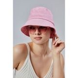 Derikem Yazlık Kumaş Kova Şapka, Erkek Kadın Düz Balıkçı Bucket Şapka, Unisex - Pembe - Standart