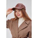 Derikem%100 Deri Kışlık Unisex Beyzbol Şapka AÇIK KAHVERENGİ Standart