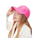 Derikem%100 Deri Kışlık Unisex Beyzbol Şapka PEMBE Standart
