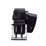 Derikem%100 Hakiki Erkek Manda Derisi Çiftdilli Spor Erkek Kot Kemeri 4,5 Cm Siyah SİYAH 120 CM