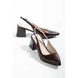 Derim Shoes Yanki Kahverengi Rugan Topuklu Ayakkabı