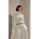 DERİMAY Minimal Tokalı Zarif Tasarımlı 1,5cm İnce , Gold Toka ,Bombeli Gövde Kadın Kemeri,Pantolon, Ceket, Elbise, Gömlek Uyumlu