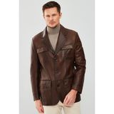 Derimod 16WGD6154L7 Kevin Erkek Kahverengi Blazer Deri Ceket