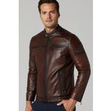Derimod 20SGD6351BT Kahverengi Erkek Deri Ceket
