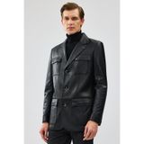 Derimod 21WGD6405U4 Kevin Erkek Siyah Blazer Deri Ceket