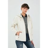 Derimod 22WGD5045U4 Judith Kadın Krem Kapüşonlu Oversize Deri Ceket