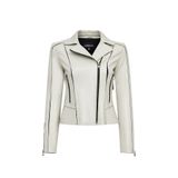 Derimod 24WGD5859U4 Kiara Kadın Bej Slim-Fit Biker Deri Ceket