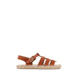 Derimod 25SFD206410 Kadın Taba Tokalı Süet Deri Espadril Sandalet