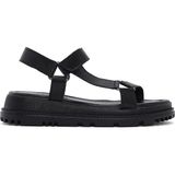 Derimod 25SFD300318 Siyah Bilekten Bantlı Deri Comfort Kadın Sandalet