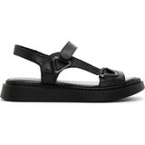 Derimod 25SFD340618 Siyah Deri Comfort Kadın Sandalet