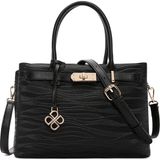 Derimod 26SBD282926 Kadın Siyah Uzun Askılı Baskılı Kol Çantası