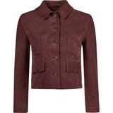 Derimod 26SGD565010 Cassandra Kadın Bordo Slim-Fit Süet Deri Ceket