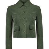 Derimod 26SGD565010 Cassandra Kadın Yeşil Slim-Fit Süet Deri Ceket