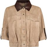 Derimod 26SGD565710 Mexico Kadın Bej Oversize Süet Deri Ceket
