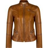 Derimod 26SGE5906NC Donna Kadın Camel Hakim Yaka Deri Ceket