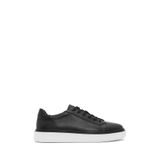 Derimod Erkek Siyah Bağcıklı Kalın Tabanlı Spor Ayakkabı, Deri Sneaker 26SFD6124FT