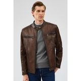 Derimod Gabriel Erkek Kahverengi Regular Deri Spor Ceket 24Wge6537Nc - 2XL