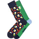 Derimod Happy Socks Erkek Çok Renkli Desenli Pamuklu 2'li Çorap Seti XBEE02-7300 - 41 - 46 - Yeşil