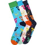Derimod Happy Socks Erkek Çok Renkli Desenli Pamuklu 3’lü Çorap Seti XDOG08-0150 - 41 - 46 - Lacivert