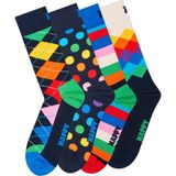 Derimod Happy Socks Erkek Çok Renkli Desenli Pamuklu 4'lü Çorap Seti P003445 - 41 - 46 - Siyah