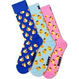 Derimod Happy Socks Erkek Çok Renkli Ördek Desenli Pamuklu 3’lü Çorap Seti P002652 - 41 - 46 - Mavi