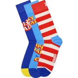 Derimod Happy Socks Erkek Çok Renkli Süper Baba Temalı 3’lü Pamuklu Çorap Seti XFOT08-6300 - 41 - 46 - Lacivert