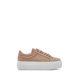 Derimod Kadın Bej Bağcıklı Kalın Tabanlı Deri Sneaker 25SFD371318 - 38