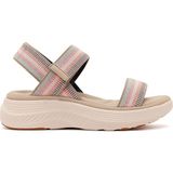 Derimod Kadın Bej Bantlı Kalın Tabanlı Kumaş Comfort Sandalet 26SFE46396F