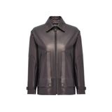Derimod Kadın Gömlek Yaka Deri Mont