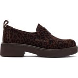 Derimod Kadın Leopar Desenli Süet Deri Maskülen Loafer AF180003DS