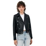 Derimod Kadın Newage Slim-Fit Biker Deri Ceket