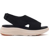 Derimod Kadın Siyah Bantlı Kalın Tabanlı Kumaş Comfort Sandalet 26SFE46406F