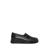 Derimod Kadın Siyah Dolgu Topuklu Deri Ayakkabı Comfort Loafer 26PFD410318, 38