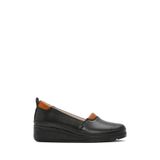 Derimod Kadın Siyah Dolgu Topuklu Deri Ayakkabı Konfor Loafer 26PFD500318, 41