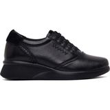 Derimod Kadın Siyah Kalın Tabanlı Deri Konfor Ayakkabı AF460016DV