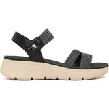 Derimod Kadın Siyah Kalın Tabanlı Kumaş Comfort Sandalet 26SFE46426F