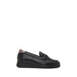 Derimod Kadın Siyah Tokalı Dolgu Topuklu Deri Ayakkabı Comfort Loafer 26PFD411318, 37