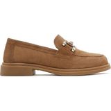 Derimod Kadın Taba Taşlı Süet Deri Maskülen Loafer 26PFD510010