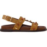 Derimod Kadın Taba Taşlı Süet Deri Sandalet 26SFD550110