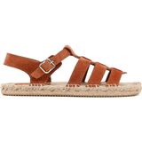 Derimod Kadın Taba Tokalı Süet Deri Espadril Sandalet 25SFD206410 - Turuncu