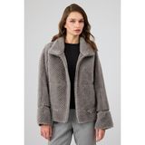 Derimod Luzern Kadın Gri Çift Taraflı Teddy Mont 25WGP5318FF - XS