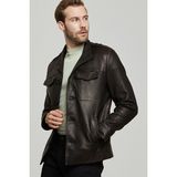 Derimod Moreno Erkek Siyah Spor Blazer Deri Ceket 21WGD6406JB - 2XL