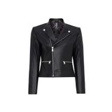 Derimod Nova Kadın Siyah Biker Kısa Deri Ceket 25SGD5296VE