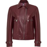 Derimod Paloma Kadın Bordo Kısa Oversize Biker Deri Ceket 25WGD5608VE - XS