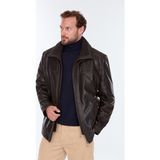 Derimod Roberto (Plus) Erkek Kahverengi Deri Ceket 18WGD6326D2 - 3XL