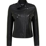Derimod Roma Kadın Siyah Biker Deri Ceket 25WGD5609U4