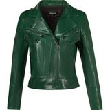 Derimod Roma Kadın Yeşil Kısa Biker Deri Ceket 25WGD5609VE - 2XL